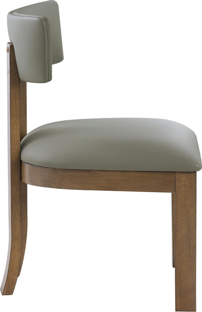 Lavrin - Vegan Leather Upholstered Dining Side Chair (Set of 2) - Walnut Base