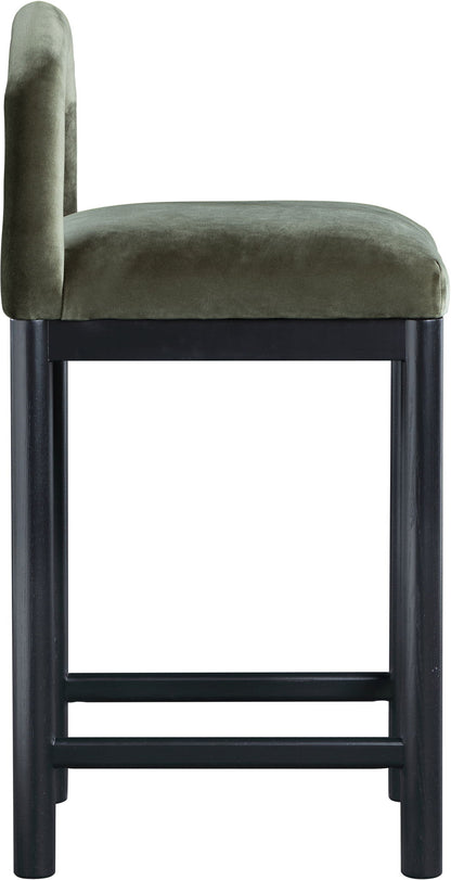 Conrad - Velvet Counter Stool With Black Legs