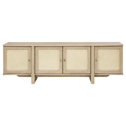 Kailani - 79" 4-door Cane TV Stand Media Console - Beige Oak