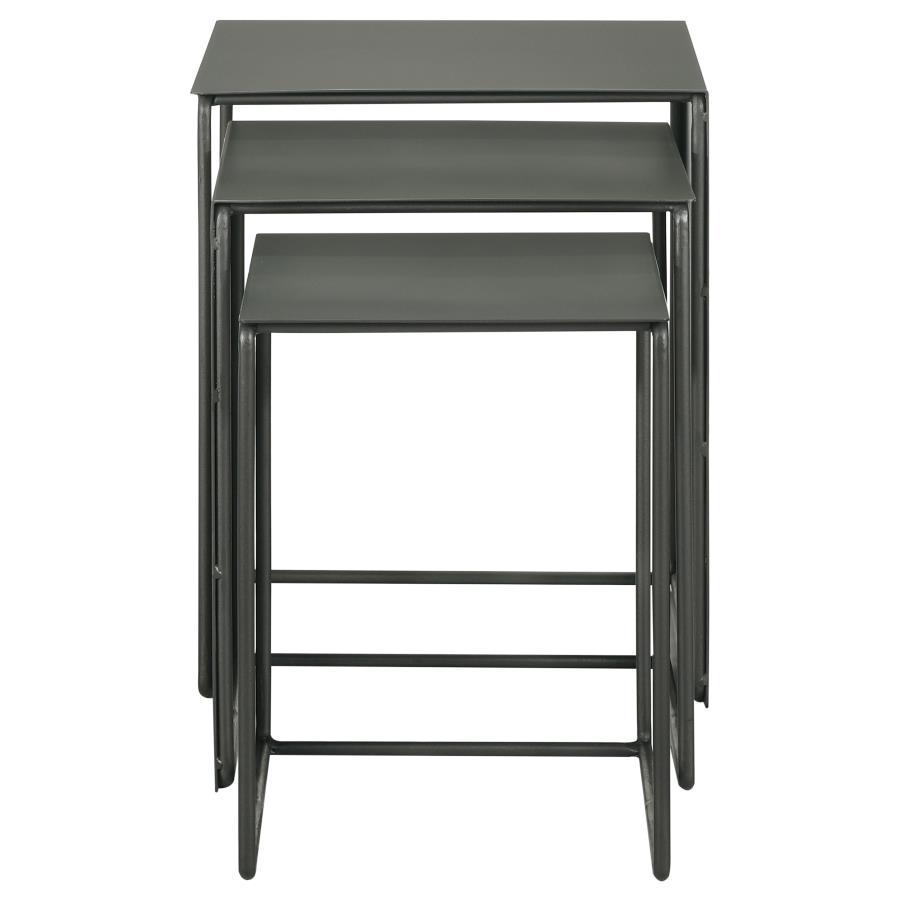 Imez - Mesa nido rectangular de metal de 3 piezas - Gris