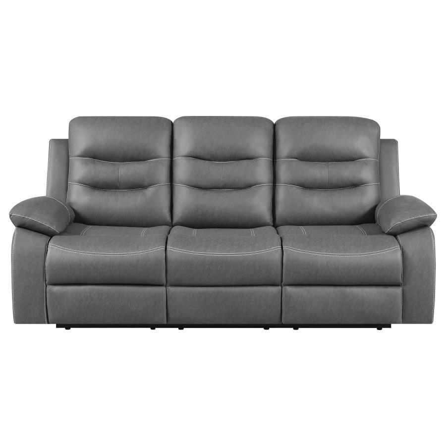 Nova - Sofá reclinable tapizado Motion - Gris oscuro