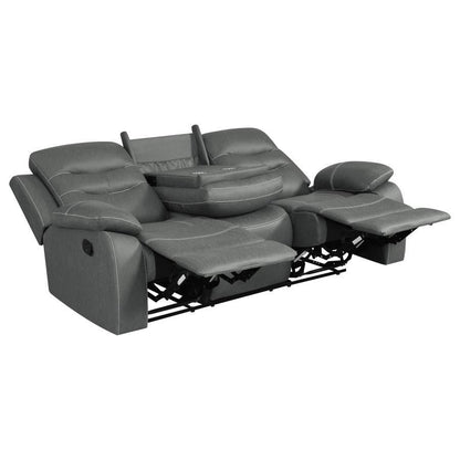 Nova - Sofá reclinable tapizado Motion - Gris oscuro