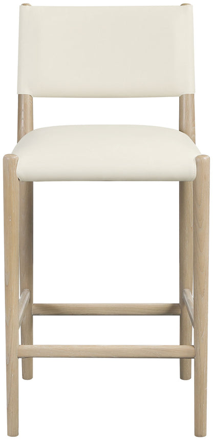 Andie - Vegan Leather Upholstered Counter Stool - Natural Base