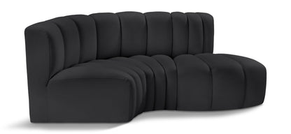 Arc - Faux Leather 3 Piece Modular L-Shaped Sofa