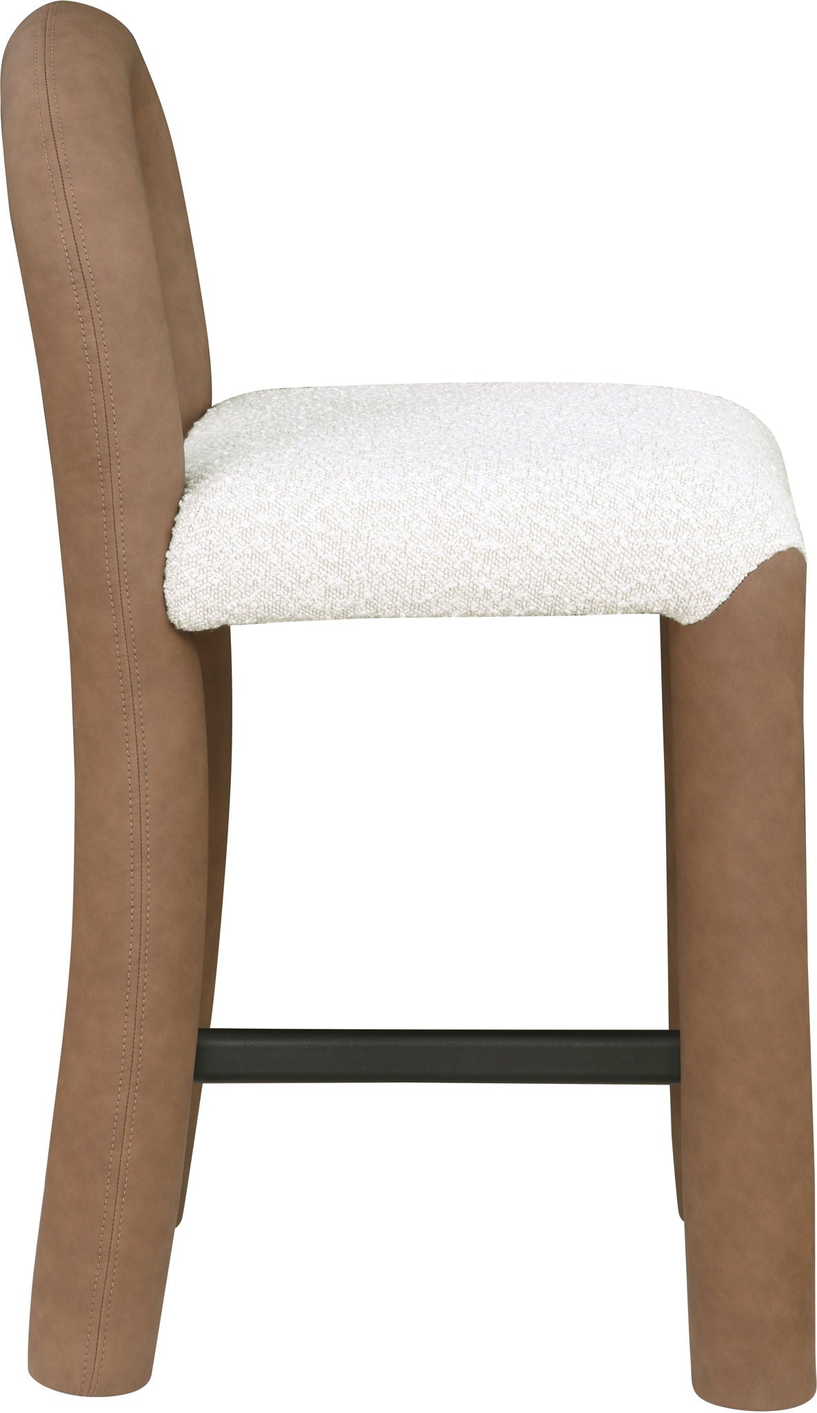 Amari - Vegan Leather and Boucle Fabric Stool