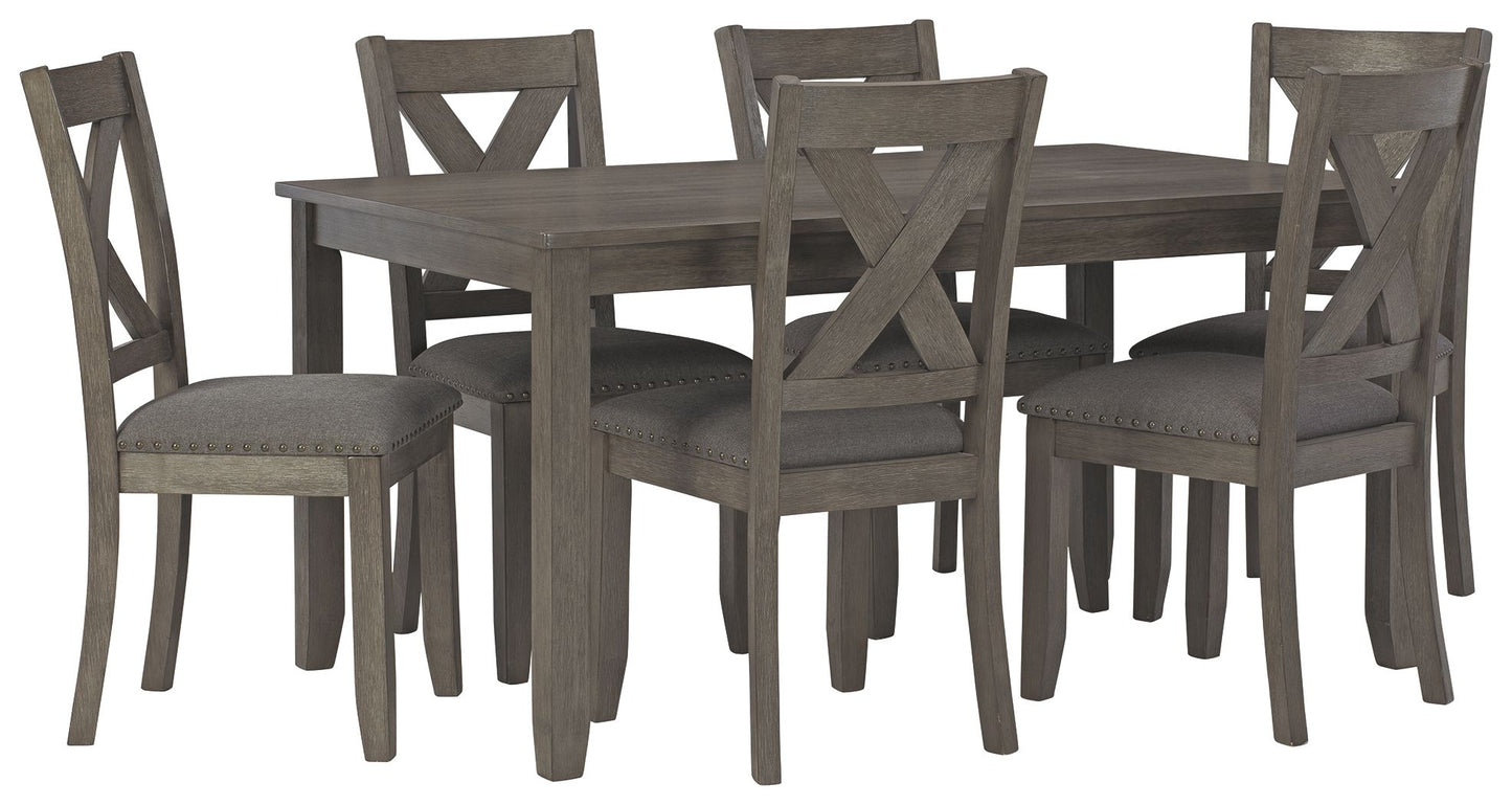 Caitbrook - Gray - Rect Drm Table Set (Set of 7)