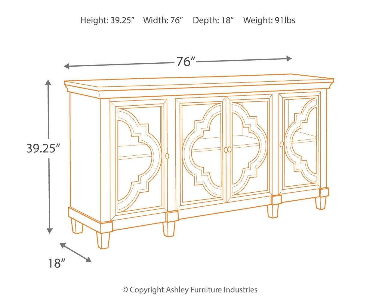 Fossil - Gris - Gabinete decorativo