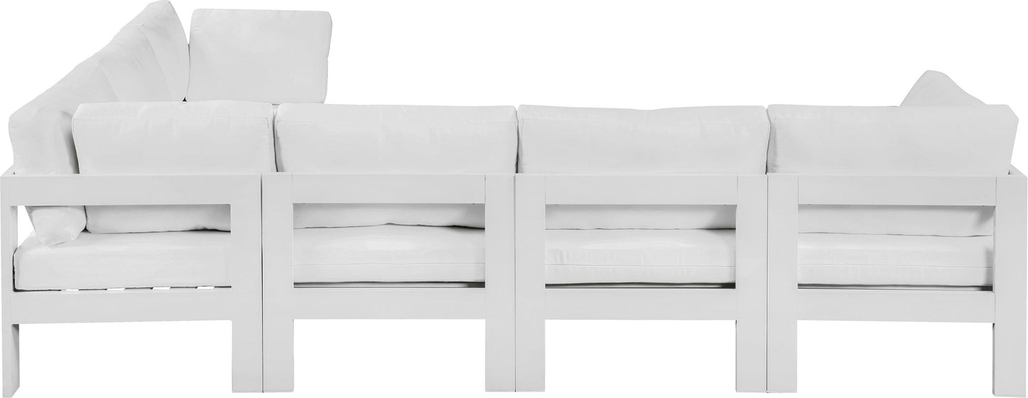 Nizuc - Outdoor Patio 6 Piece Modular Sectional With White Frame