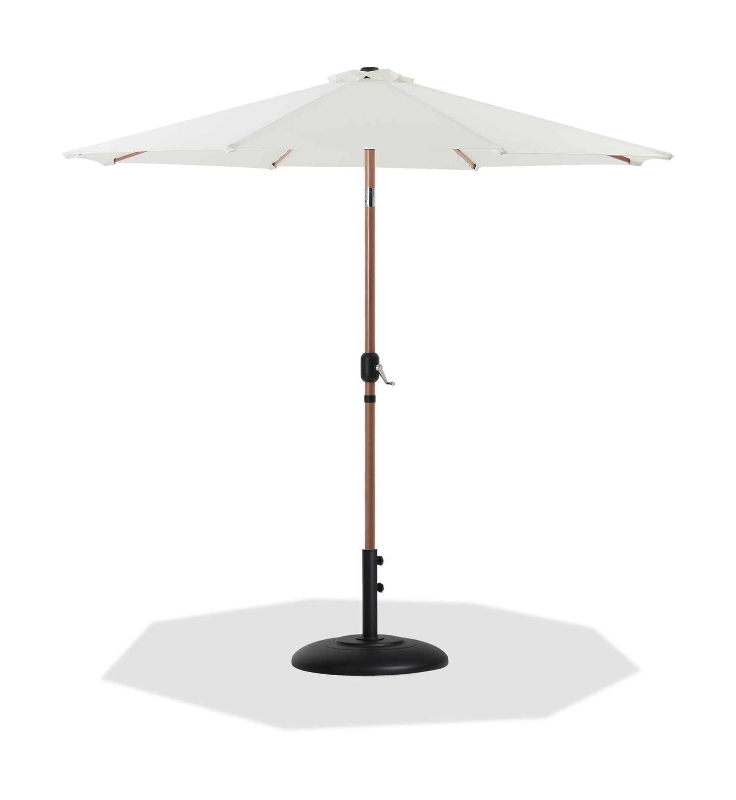 Fiji - Aluminum Patio Umbrella With Round Black And Teak Base