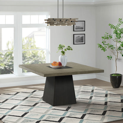 Jemma - Square Dining Table - Grey / Dark Espresso