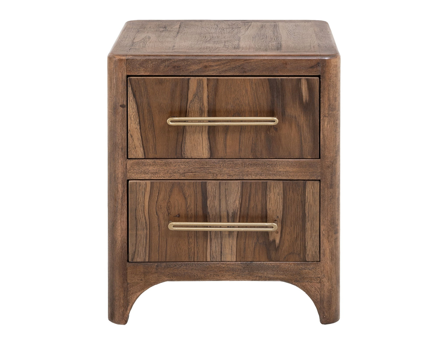 Praga - 2-Drawer Nightstand - Almond / Barrel Brown