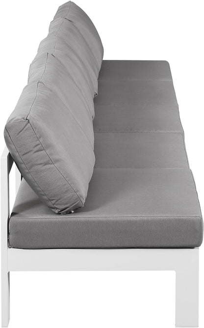 Nizuc - Outdoor Patio 5 Seat Modular Armless Sofa With White Frame