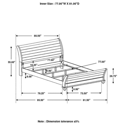 Stillwood - Wood Sleigh Bed