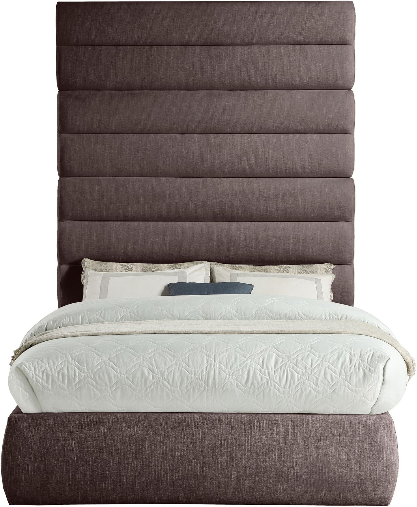 Adam - Linen Fabric Bed With 89" Headboard