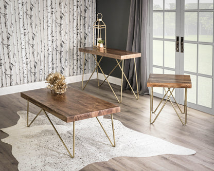 Walter - Brass Inlay Cocktail Table - Brown