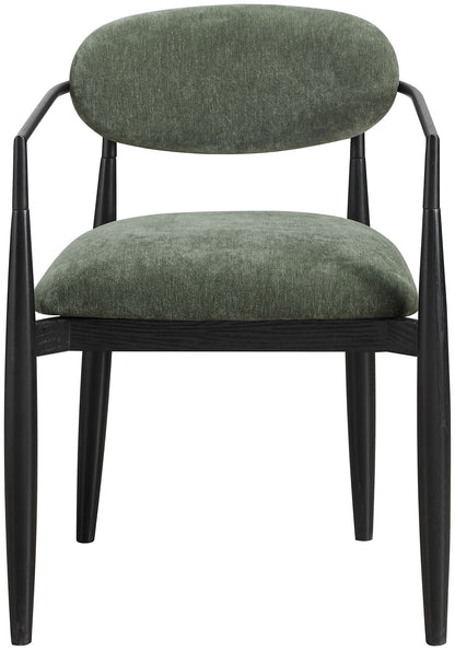 Riccio - Fabric Dining Arm Chair (Set of 2) - Black Frame