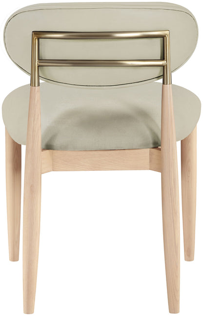 Riccio - Faux Leather Dining Side Chair (Set of 2) - Natural Frame