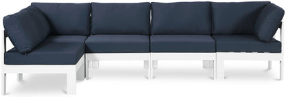 Nizuc - Outdoor Patio 5 Piece Modular Sectional With White Frame