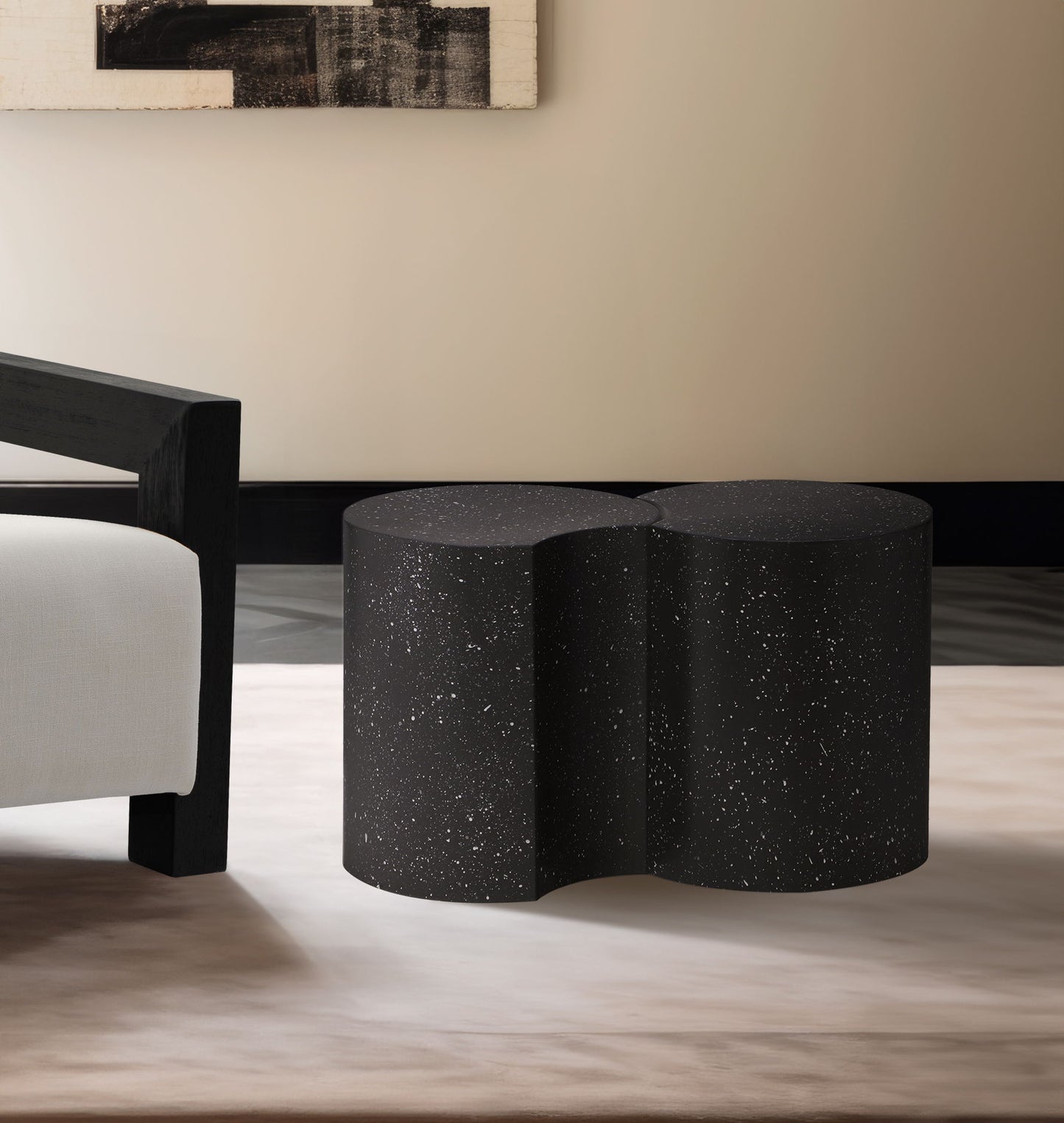 Dimple - 2 Piece Modular End Table - Terazzo Finish
