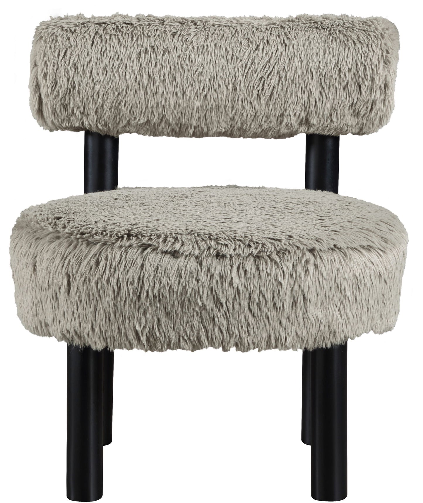 Ambre - Vegan Shearling Fabric Upholstered Accent Chair - Taupe
