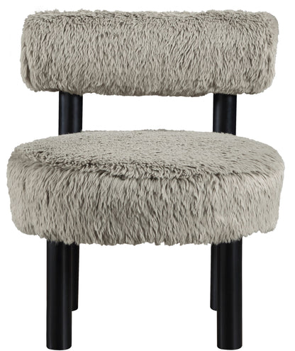 Ambre - Vegan Shearling Fabric Upholstered Accent Chair - Taupe
