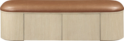 Velden - Upholstered Storage Bench With Stained Natural Base