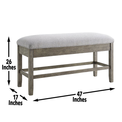 Grayson - Storage Counter Bench - Dark Gray