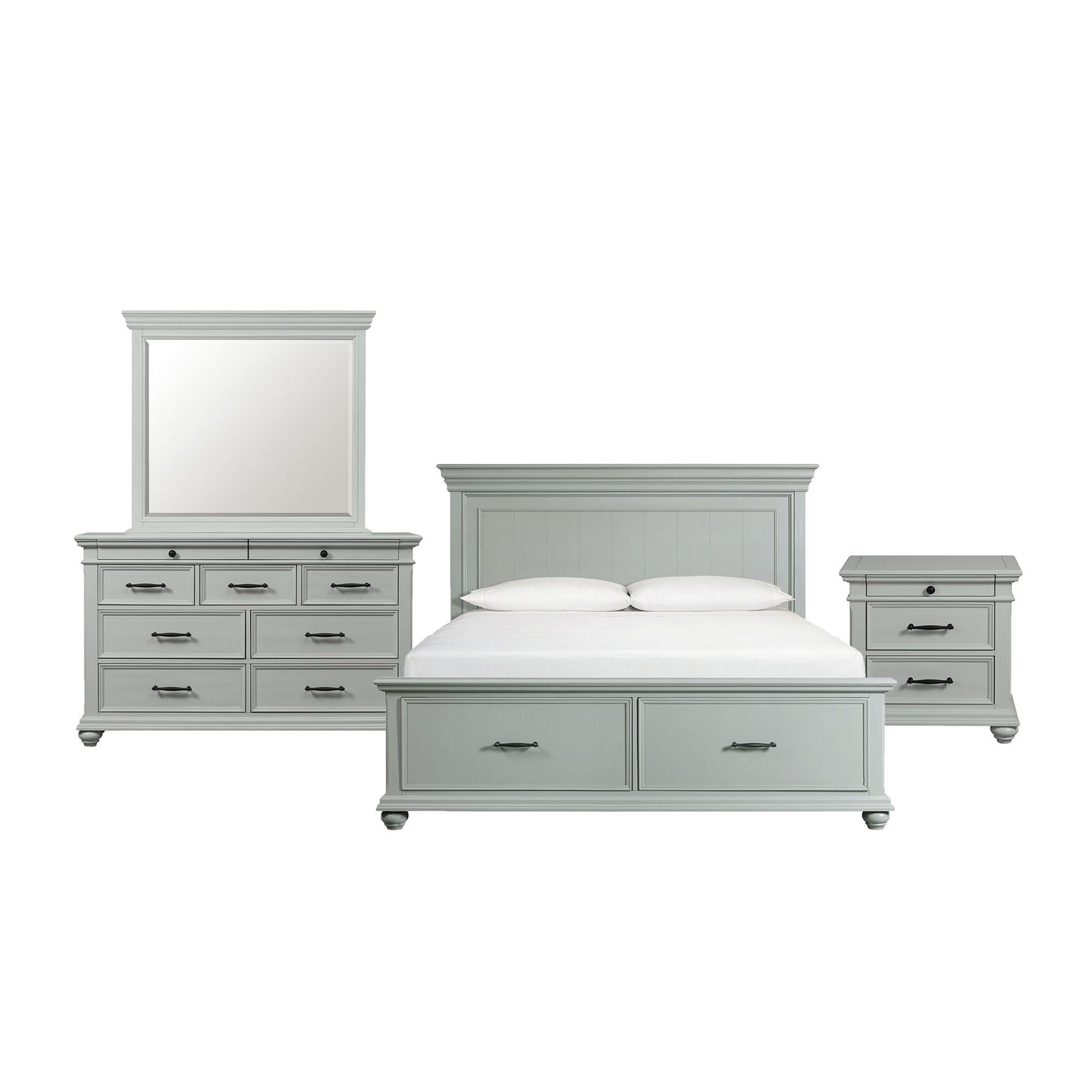Slater - Juego de dormitorio con plataforma y almacenamiento