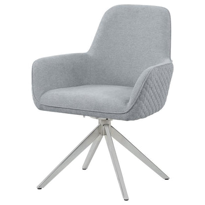 Abby - Silla auxiliar Flare Arm - Gris claro y cromo