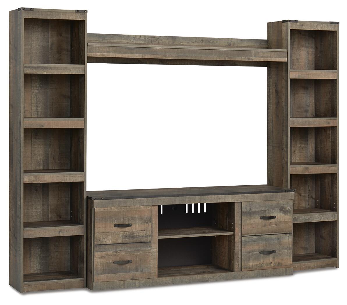 Trinell - Centro de entretenimiento de 4 piezas con soporte para TV de 60"