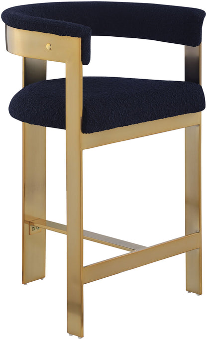 Romeo - Boucle Counter Stool With Gold Base (Set of 2)