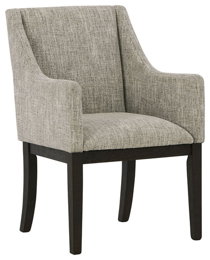 Burkhaus - Beige / Marrón oscuro - Sillón de comedor Uph (juego de 2)