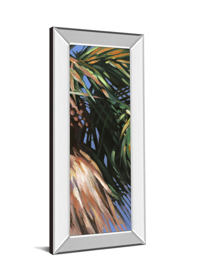 Wild Palm Il By Suzanne Wilkins - Mirror Framed Print Wall Art - Dark Green