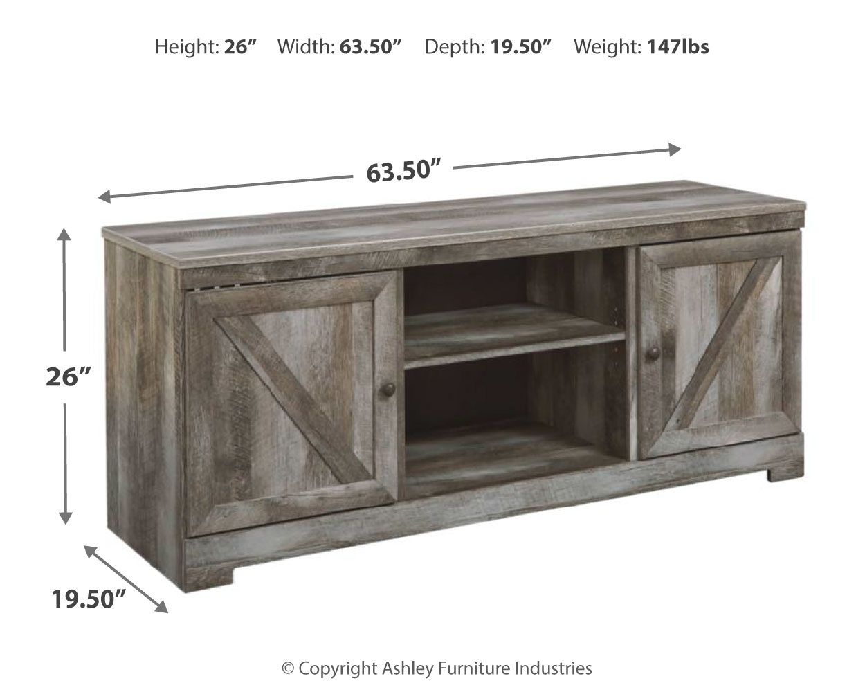 Wynnlow - Mueble para TV con opción de chimenea