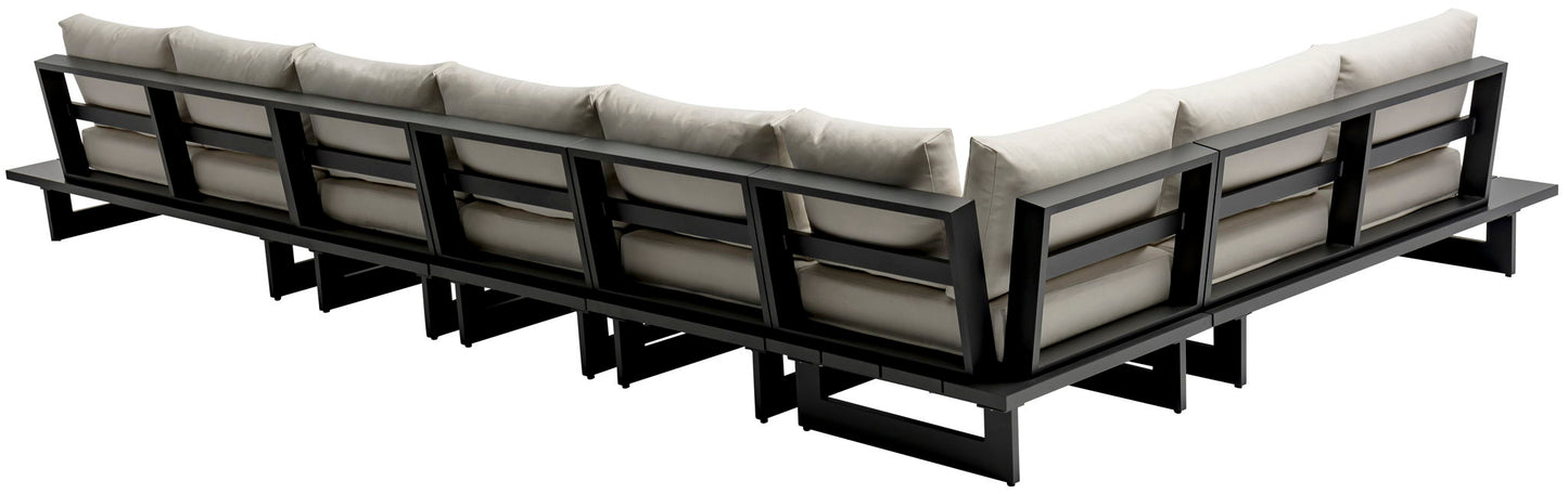 Maldives - 6 Piece Water Resistant Outdoor Patio Modular Sectional With Gray Base