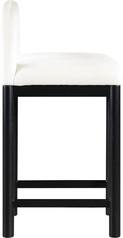 Conrad - Velvet Counter Stool With Black Legs