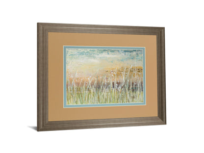 Muted Grass By Patricia Pinto - Framed Print Wall Art - Light Brown