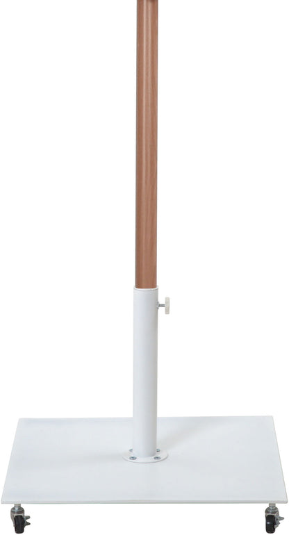 Fiji - Aluminum Patio Umbrella With Square White And Teak Base