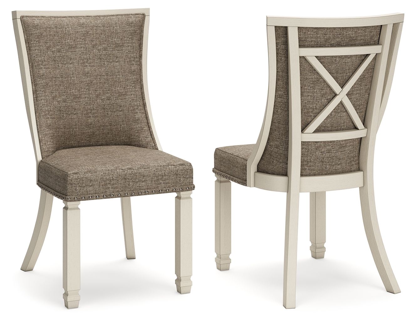 Bolanburg - Marrón / Beige - Silla auxiliar de comedor Uph (juego de 2) - Respaldo de celosía