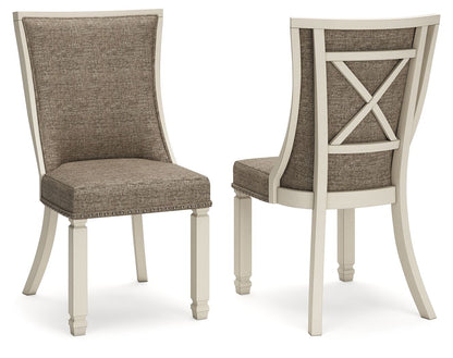 Bolanburg - Marrón / Beige - Silla auxiliar de comedor Uph (juego de 2) - Respaldo de celosía