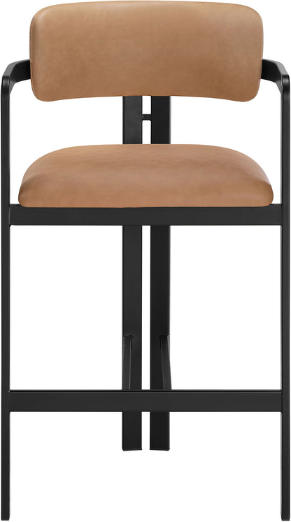 Aurum - Vegan Leather Upholstered Counter Stool With Graphite Black Base