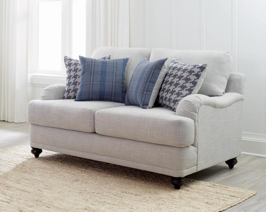 Glenn - Loveseat con brazos empotrados - Gris claro