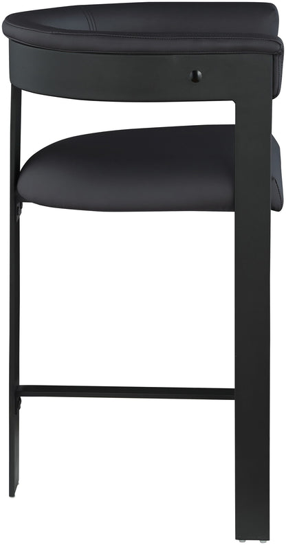 Romeo - Faux Leather Counter Stool With Black Base (Set of 2)