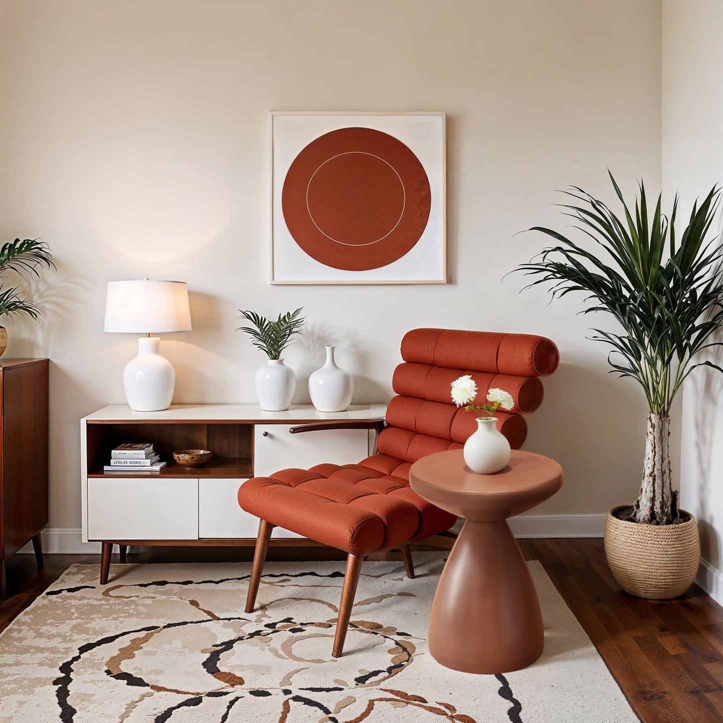 Anika - Iron End Table - Terracotta