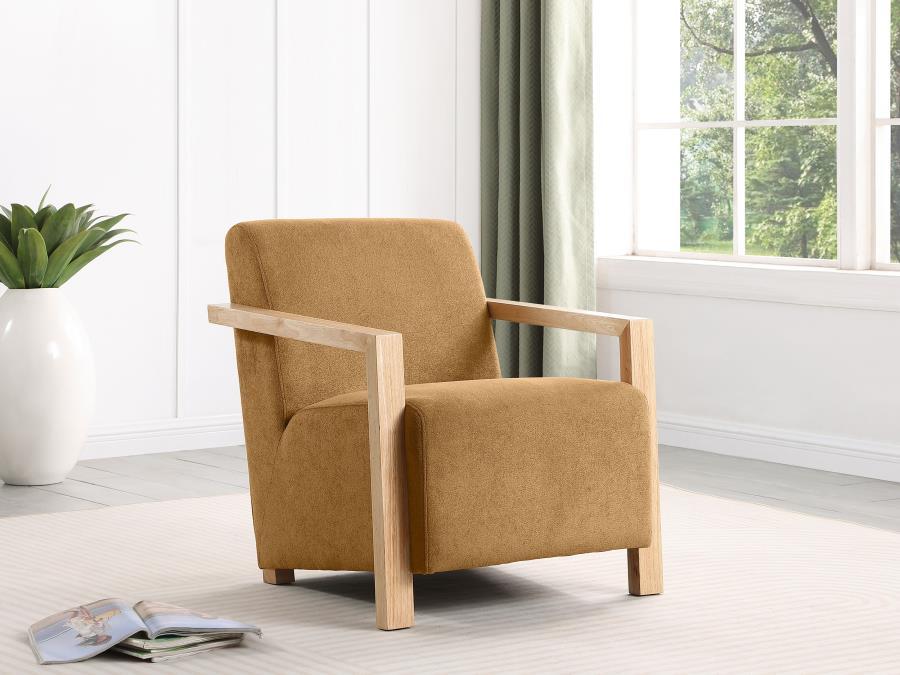 Diego - Upholstered Accent Arm Chair With Wood Arms