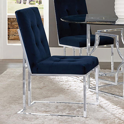 Cisco - Velvet Upholstered Dining Side Chair (Set of 2) - Chrome