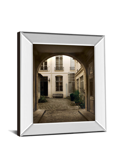 Marais Courtyard By Milla - Mirror Framed Print Wall Art - Light Brown