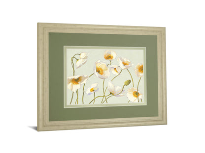 Bright Poppies By Novak - Framed Print Wall Art - Beige