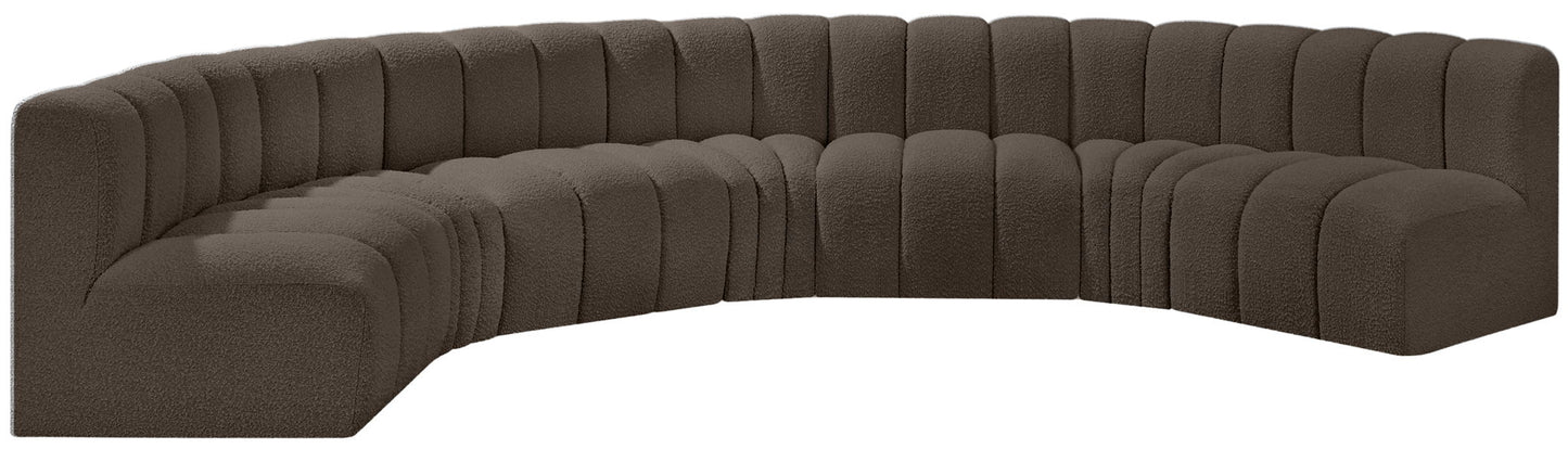 Arc - Boucle Fabric 7 Piece U-Shaped Modular Sofa