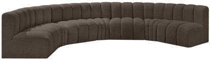 Arc - Boucle Fabric 7 Piece U-Shaped Modular Sofa